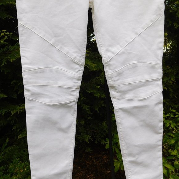 Hudson Jeans White High-Rise Moto Skinny Ankle Jeans NWT - Picture 2 of 5